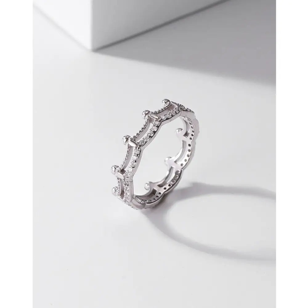 Silver Crown Ring with Inlay Diamond – Fashion For Lovers | same ANTHEM