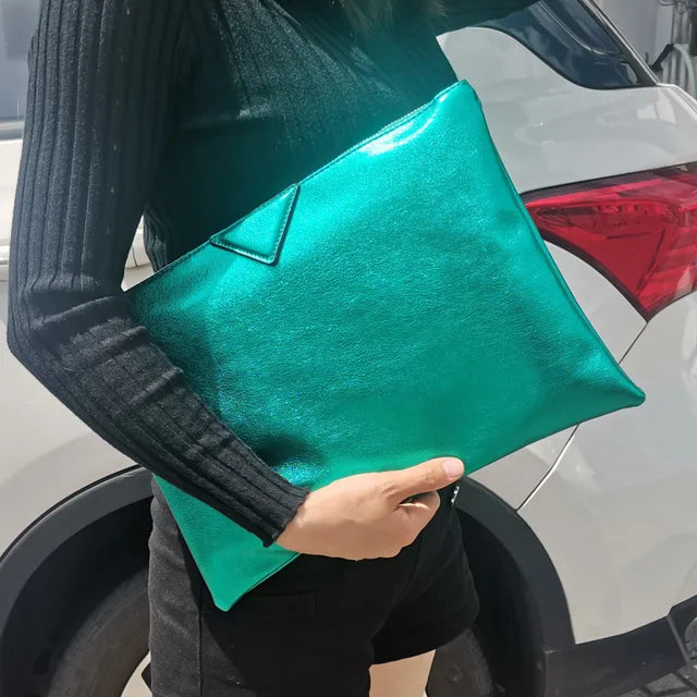 Silver Envelope Clutch Bag | Soulmate Streetwear – same ANTHEM. - green
