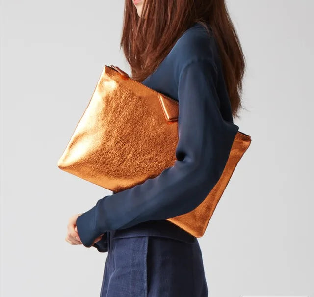 Silver Envelope Clutch Bag | Soulmate Streetwear – same ANTHEM. - Orange