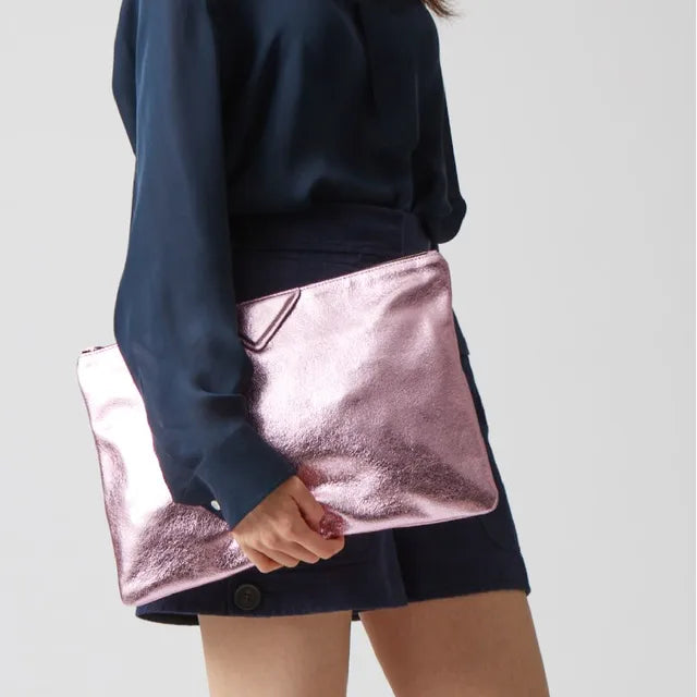 Silver Envelope Clutch Bag | Soulmate Streetwear – same ANTHEM. - Pink