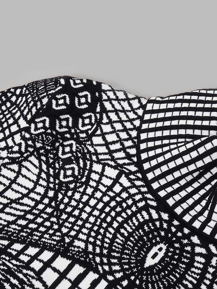 Skinny Stand Collar Print Dress | same ANTHEM.