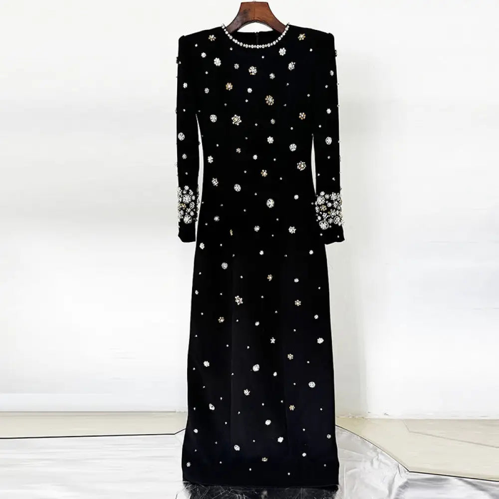 Slim Fit Long Formal Dress | same ANTHEM. - Black / S