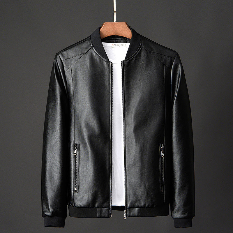 Slim Leather Jacket – Classic Urban & Soulful | same ANTHEM - Black / 3XL