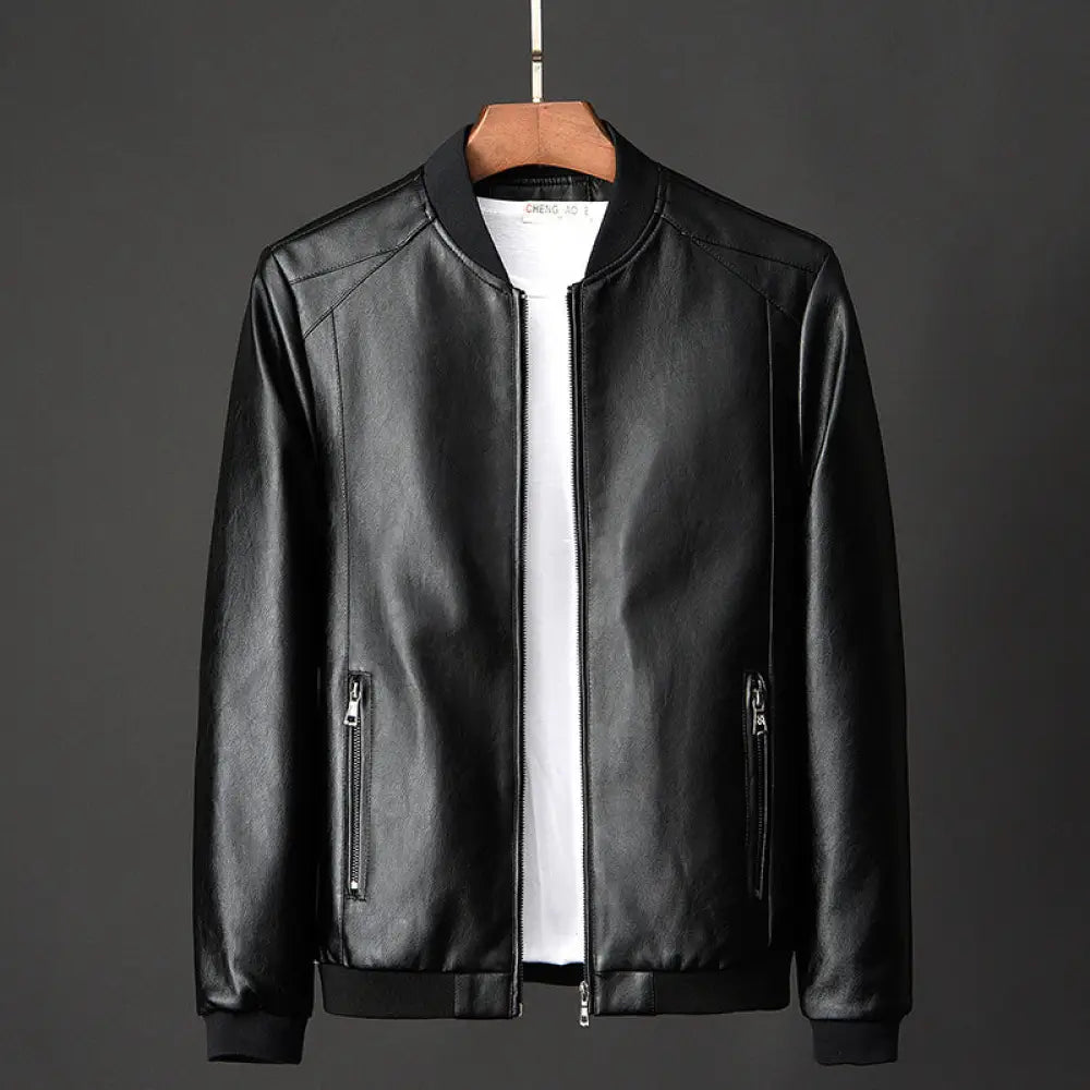 Slim Leather Jacket – Classic Urban & Soulful | same ANTHEM - Black / 3XL