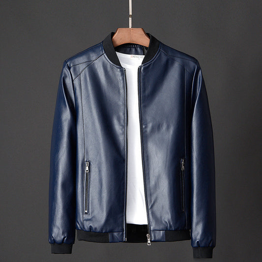 Slim Leather Jacket – Classic Urban & Soulful | same ANTHEM - Blue / 3XL