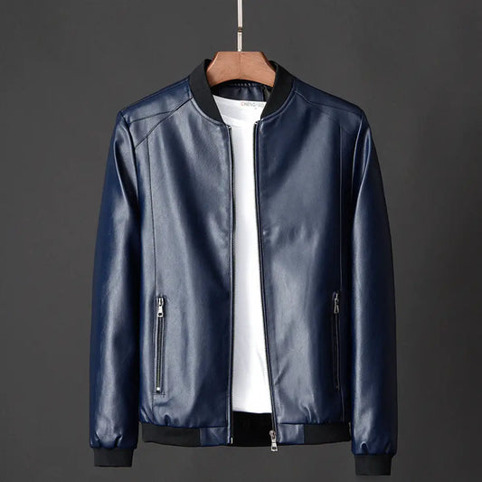 Slim Leather Jacket – Classic Urban & Soulful | same ANTHEM - Blue / 3XL