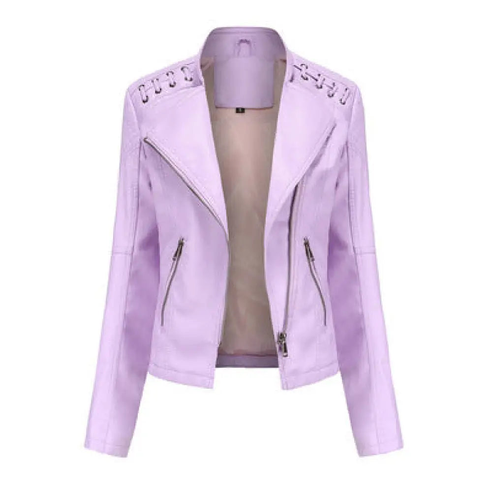 Slim Leather Jacket for Women – Soulmate Style Outerwear | same ANTHEM - Light Pink / 2XL - Jacket