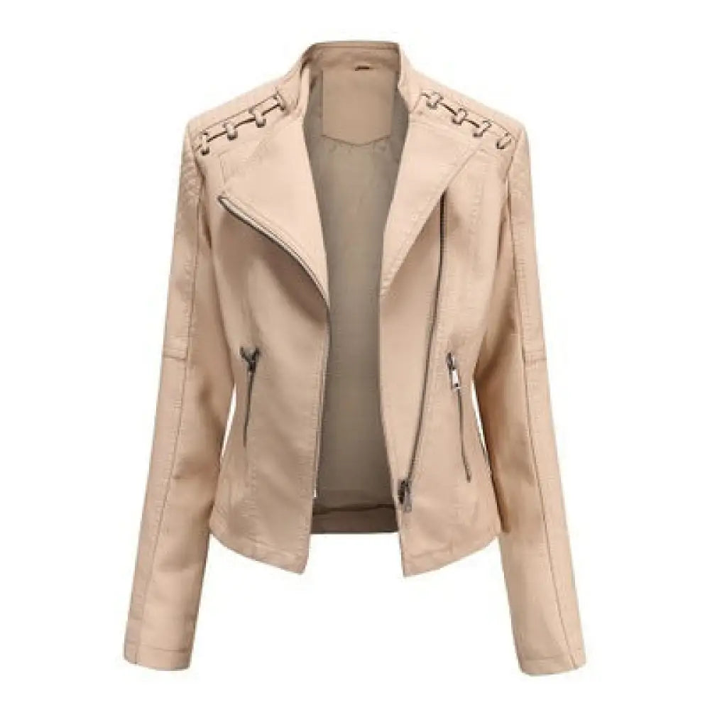 Slim Leather Jacket for Women – Soulmate Style Outerwear | same ANTHEM - Khaki / 2XL - Jacket