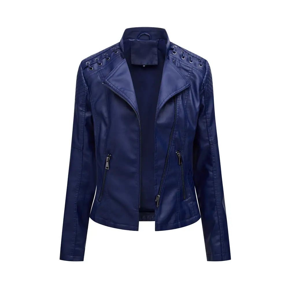 Slim Leather Jacket for Women – Soulmate Style Outerwear | same ANTHEM - Purplish blue / 2XL - Jacket