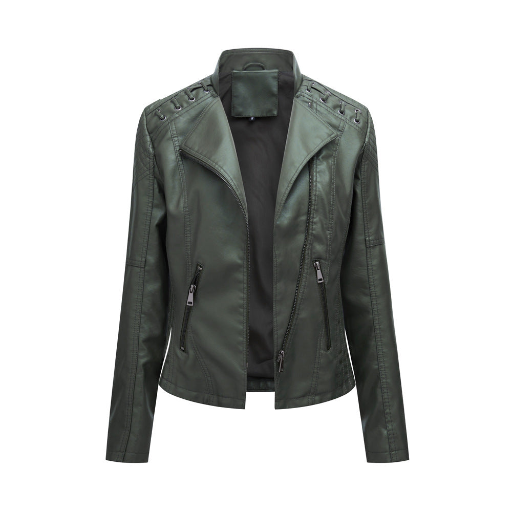 Slim Leather Jacket for Women – Soulmate Style Outerwear | same ANTHEM - Green / 2XL - Jacket