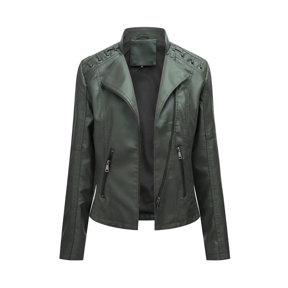 Slim Leather Jacket for Women – Soulmate Style Outerwear | same ANTHEM - Green / 2XL - Jacket