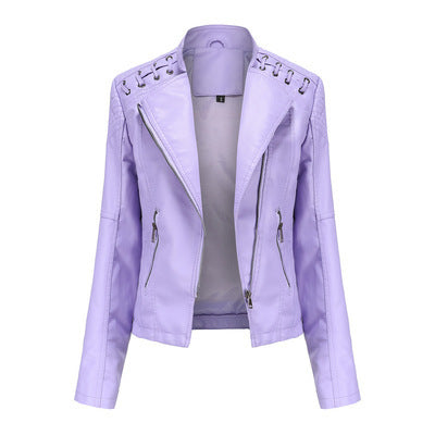 Slim Leather Jacket for Women – Soulmate Style Outerwear | same ANTHEM - Light Purple / 2XL - Jacket