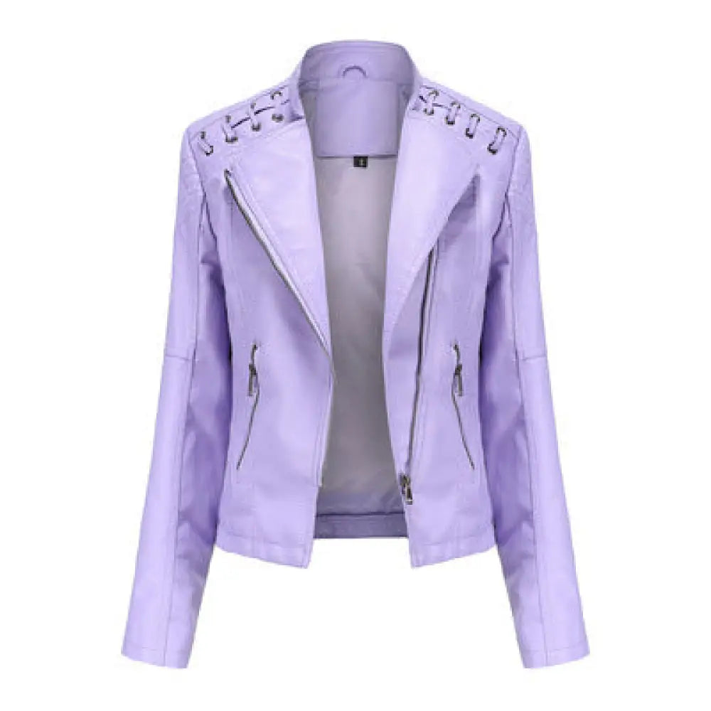 Slim Leather Jacket for Women – Soulmate Style Outerwear | same ANTHEM - Light Purple / 2XL - Jacket