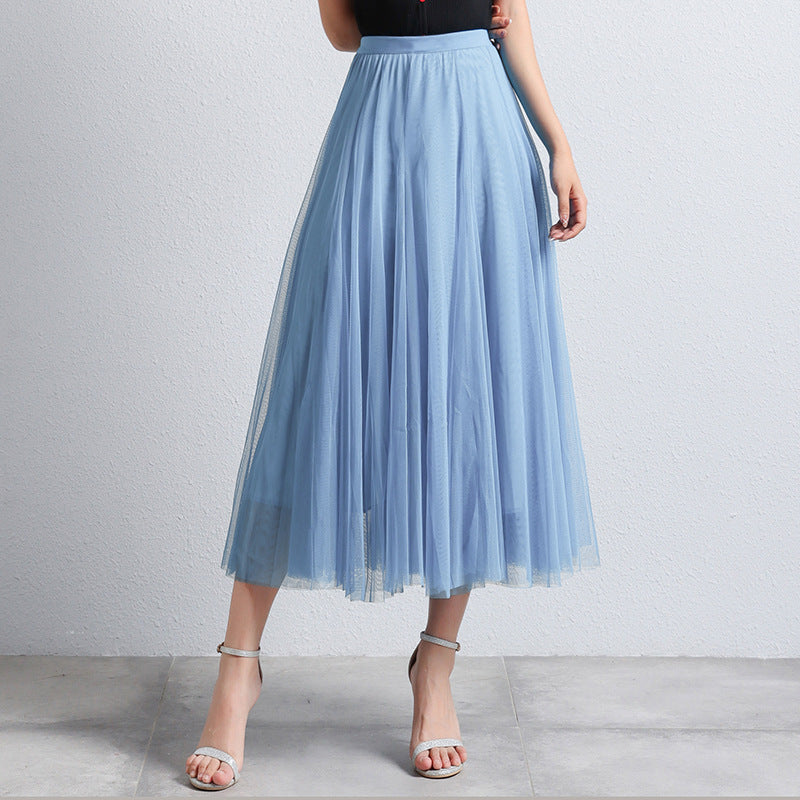 Slimming A-Line Mesh Half-Length Long Skirt | Romantic Dreamy Tulle Skirt | Made for Lovers & Friends | Wear Your Style
