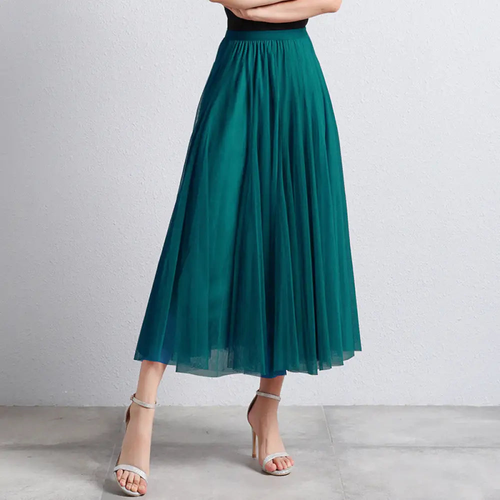 Slimming A-Line Mesh Half-Length Long Skirt | Romantic Dreamy Tulle Skirt | Made for Lovers & Friends | Wear Your Style