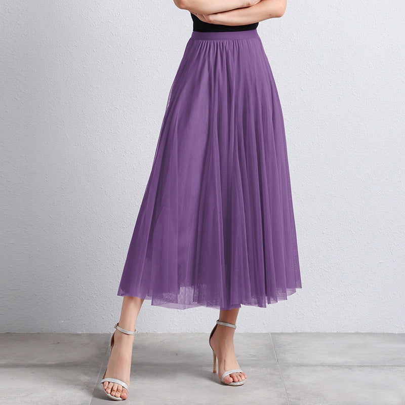 Slimming A-Line Mesh Half-Length Long Skirt | Romantic Dreamy Tulle Skirt | Made for Lovers & Friends | Wear Your Style