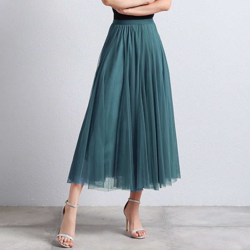 Slimming A-Line Mesh Half-Length Long Skirt | Romantic Dreamy Tulle Skirt | Made for Lovers & Friends | Wear Your Style
