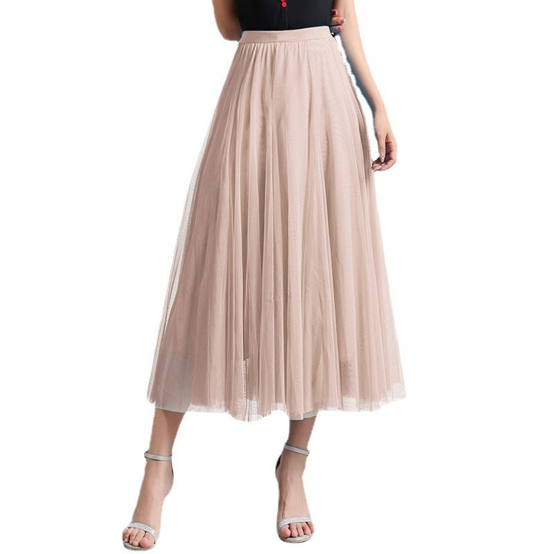 Slimming A-Line Mesh Half-Length Long Skirt | Romantic Dreamy Tulle Skirt | Made for Lovers & Friends | Wear Your Style
