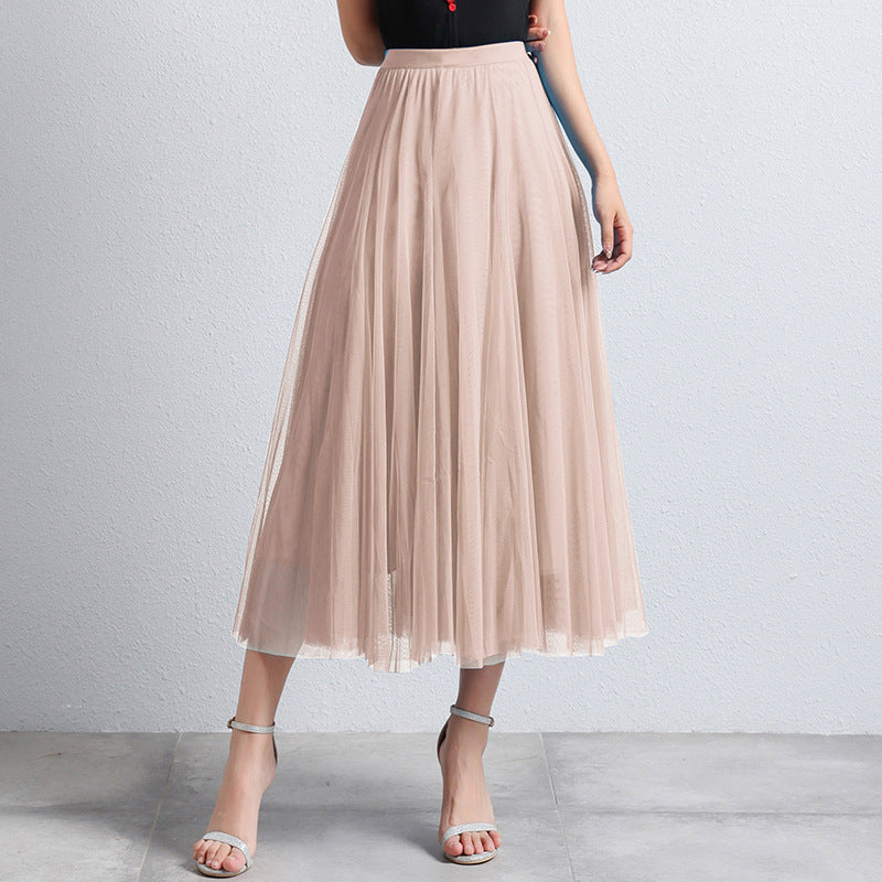 Slimming A-Line Mesh Half-Length Long Skirt | Romantic Dreamy Tulle Skirt | Made for Lovers & Friends | Wear Your Style