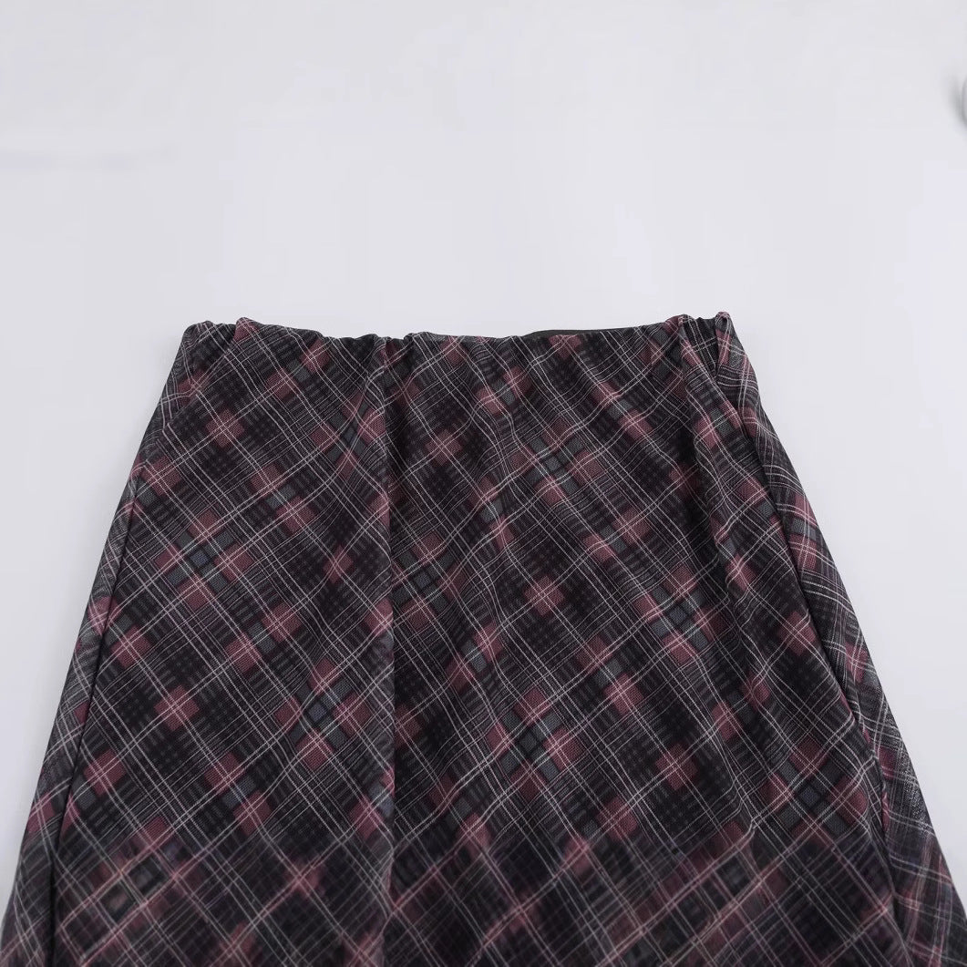 Slimming Plaid Silk Skirt – dreamy soulmate streetwear | same ANTHEM.