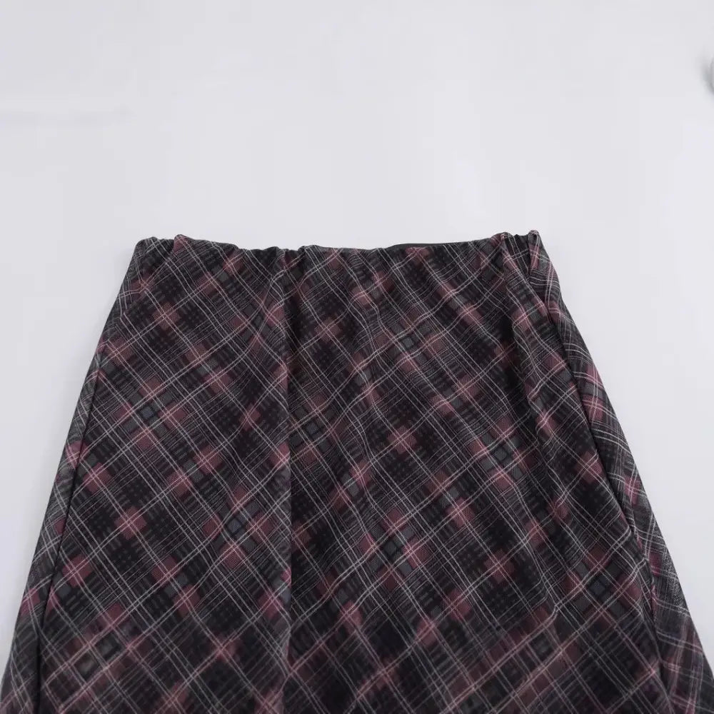 Slimming Plaid Silk Skirt – dreamy soulmate streetwear | same ANTHEM.