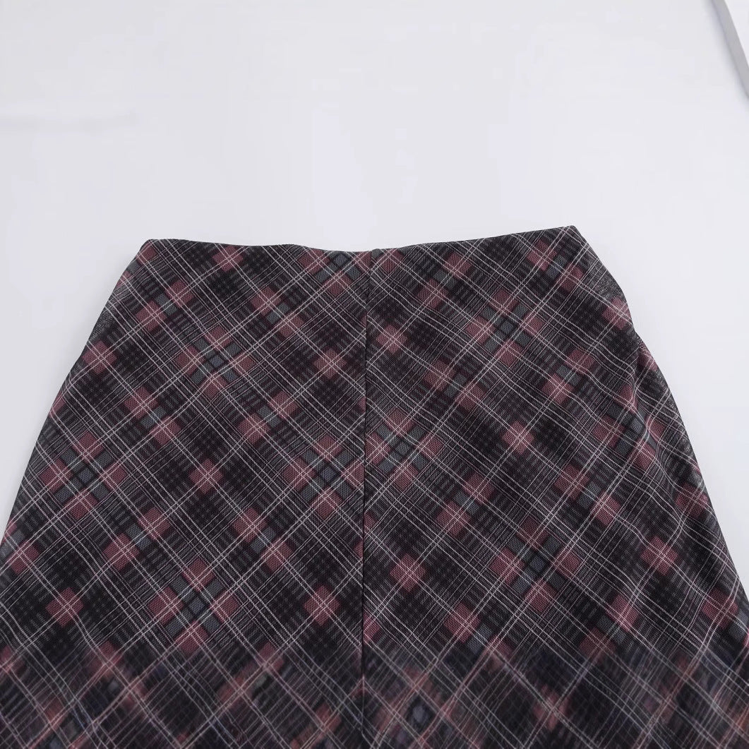 Slimming Plaid Silk Skirt – dreamy soulmate streetwear | same ANTHEM.