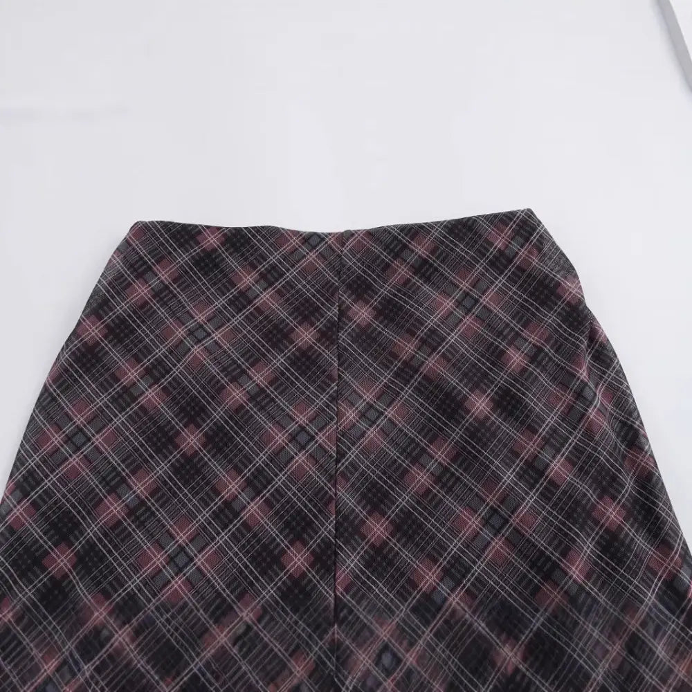 Slimming Plaid Silk Skirt – dreamy soulmate streetwear | same ANTHEM.