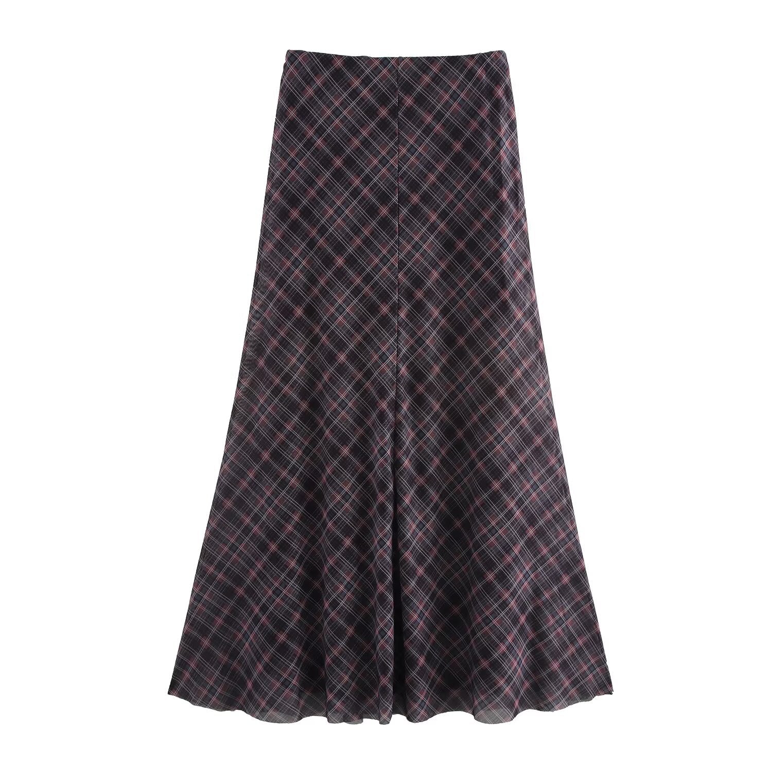 Slimming Plaid Silk Skirt – dreamy soulmate streetwear | same ANTHEM.