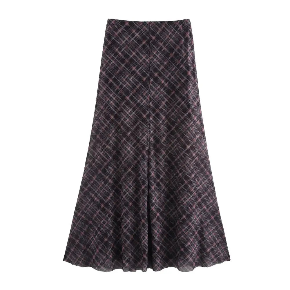 Slimming Plaid Silk Skirt – dreamy soulmate streetwear | same ANTHEM.