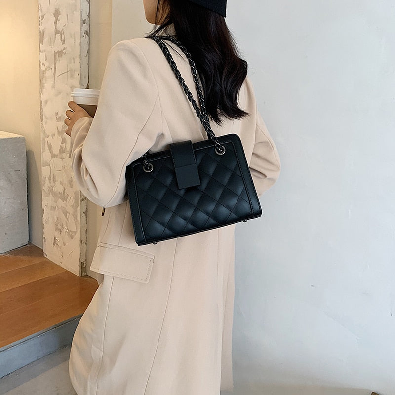 Small Black PU Leather Chain Bag | Soulmate Streetwear by same ANTHEM.