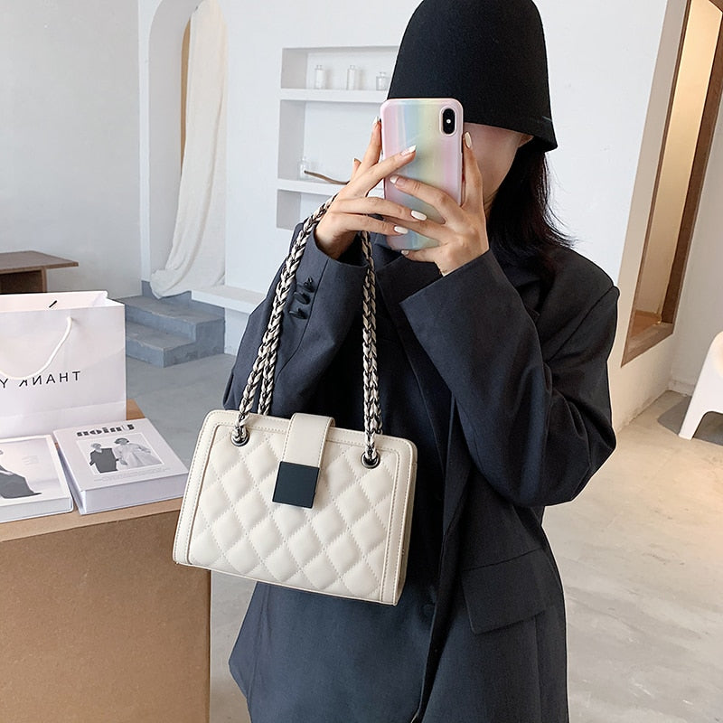 Small Black PU Leather Chain Bag | Soulmate Streetwear by same ANTHEM.