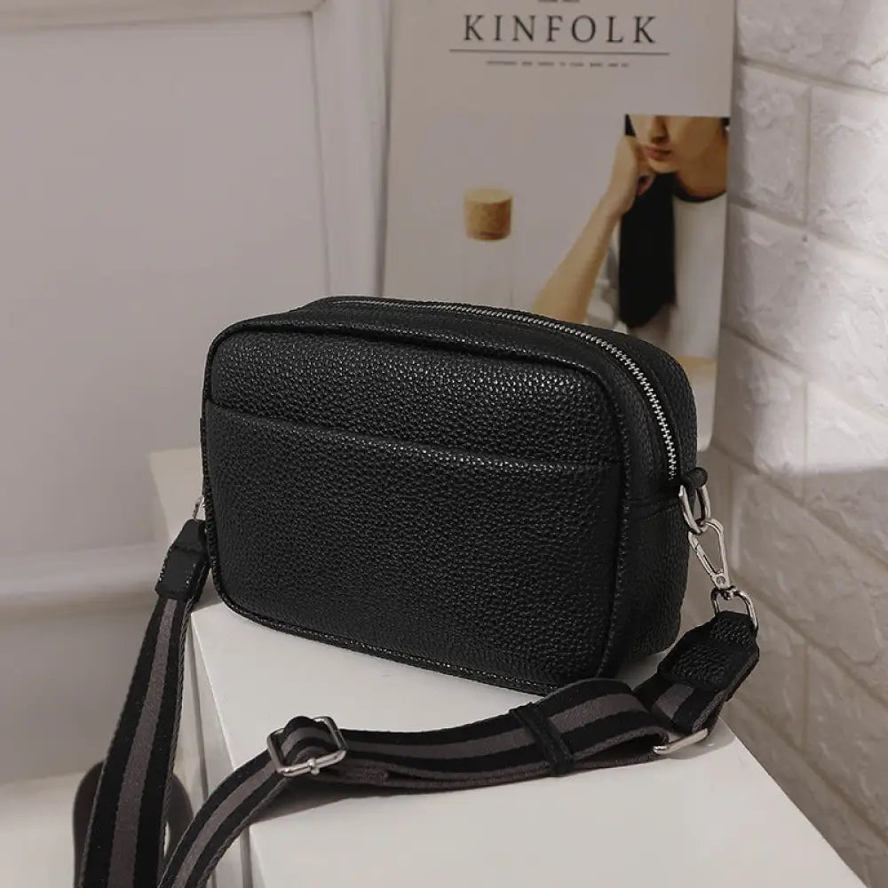 Small Square PU Crossbody Bag | same ANTHEM. Soulmate Streetwear - Black