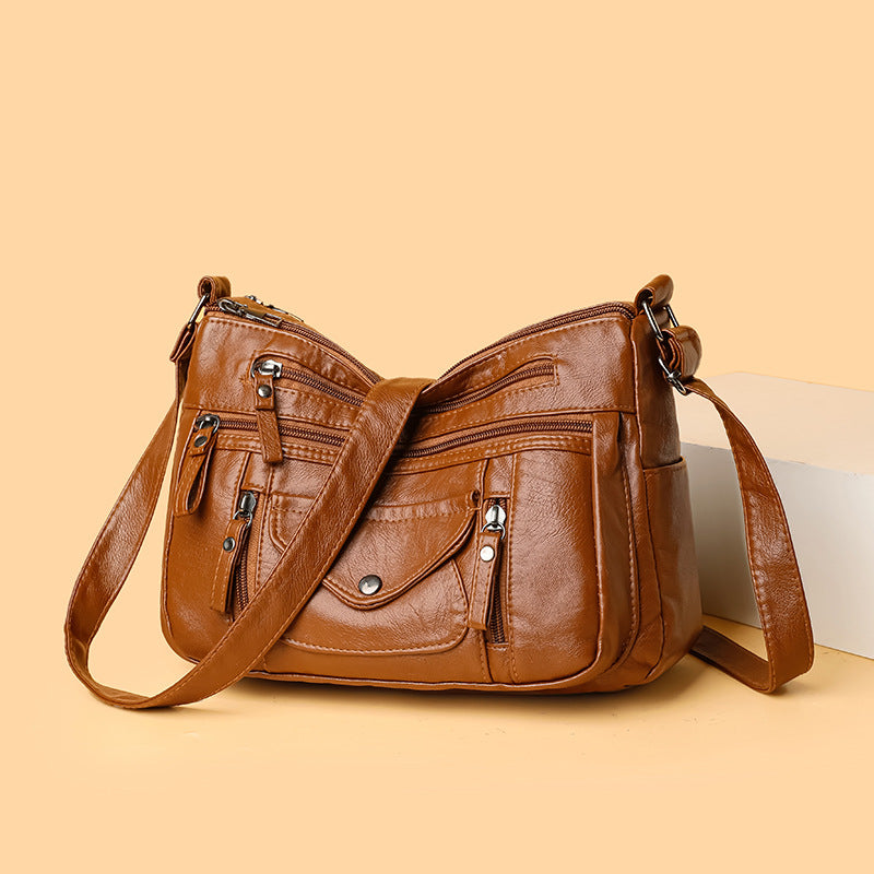 Soft Leather Large Capacity Shoulder Bag | same ANTHEM