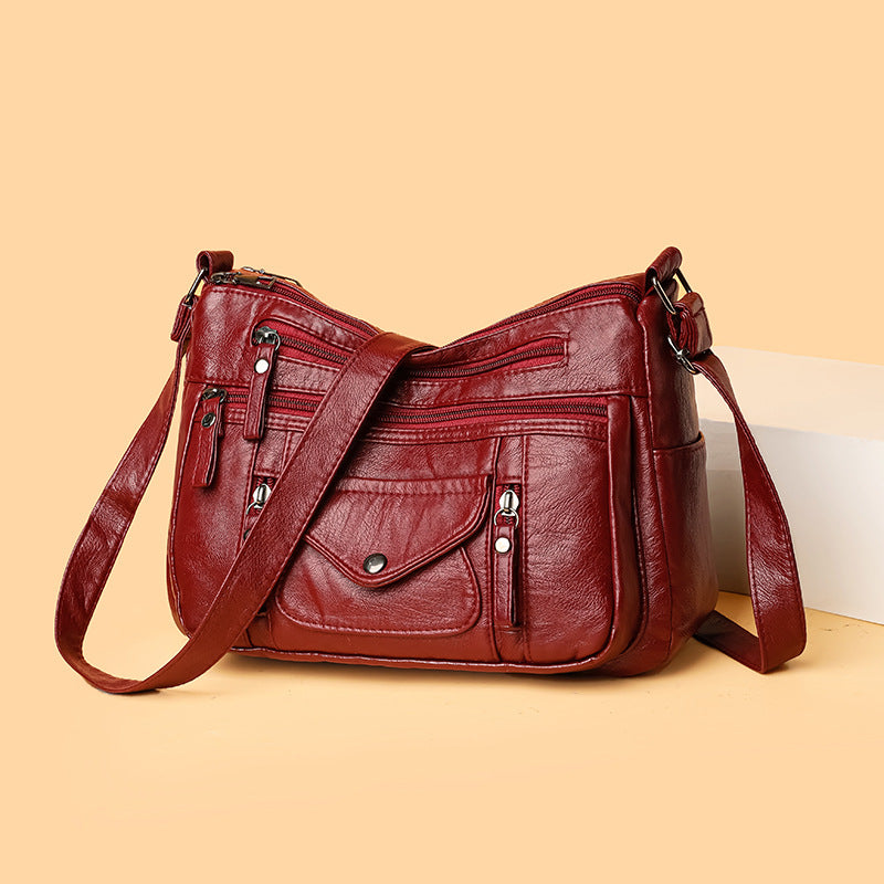 Soft Leather Large Capacity Shoulder Bag | same ANTHEM