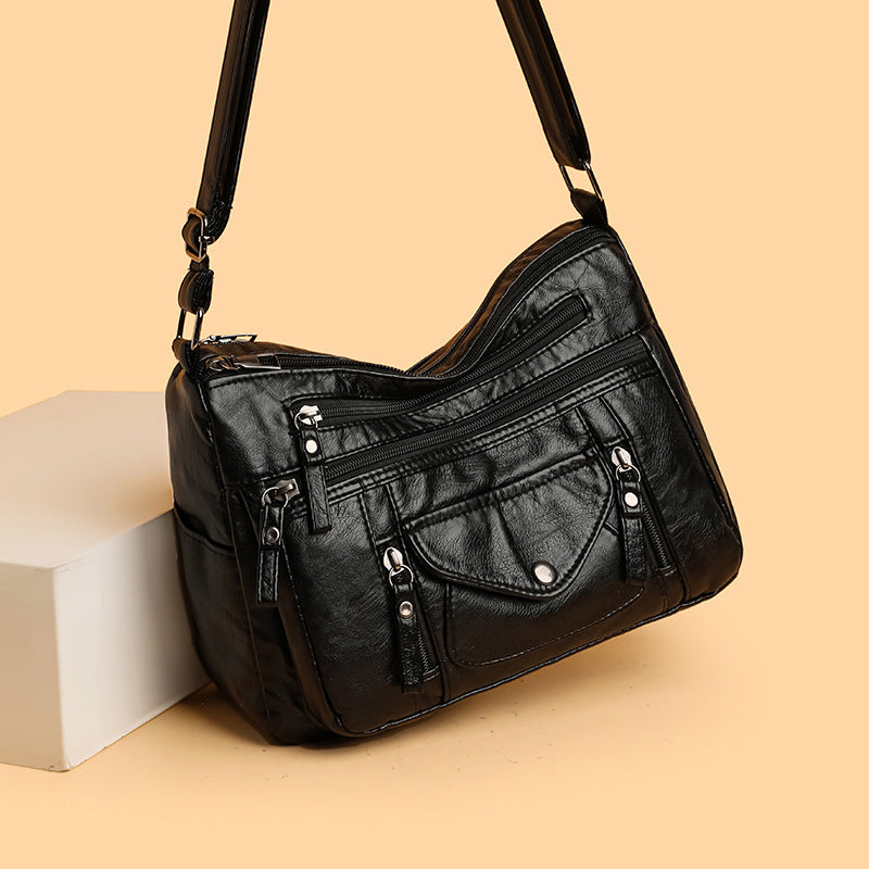 Soft Leather Large Capacity Shoulder Bag | same ANTHEM