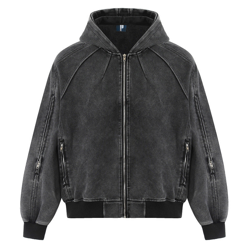 Solid Color Cardigan Hoodie for Men | same ANTHEM.