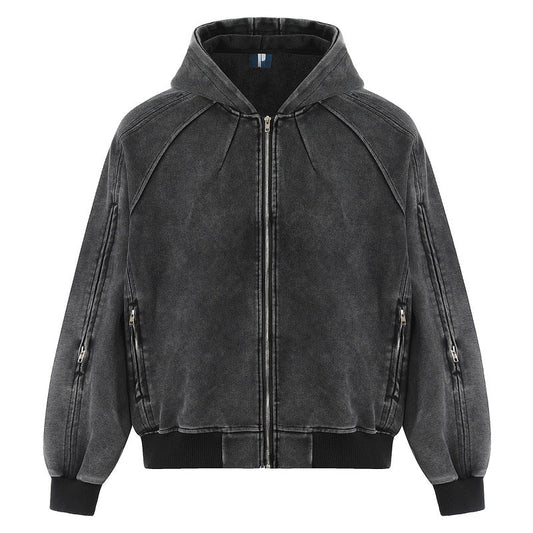 Solid Color Cardigan Hoodie for Men | same ANTHEM.