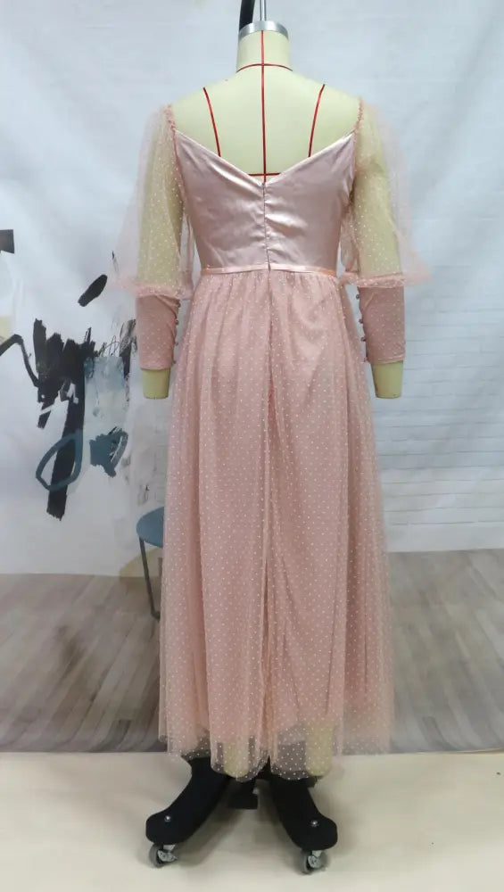 Solid Color Mid-Waist Long-Sleeved Open-Back Dress | Diva & Princess Style | Same Anthem