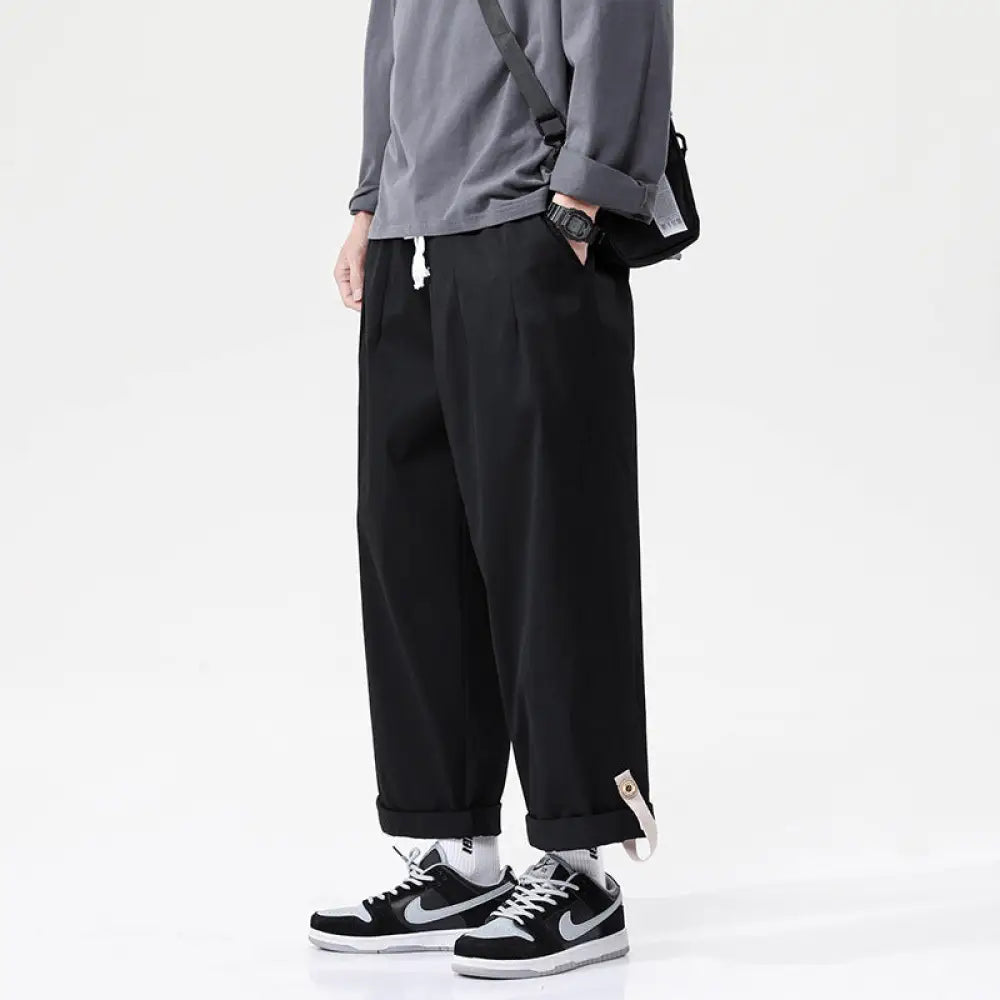 Solid Color Versatile Drape Pants – Casual Hip Hop Loose Pants | Same Anthem - Black / 2XL - Pants
