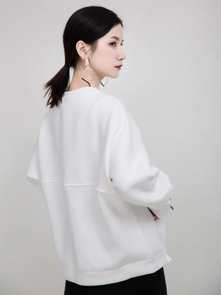 Solid Color Zipper Sleeve Sweater – same ANTHEM | Dreamy Streetwear for Soulmates