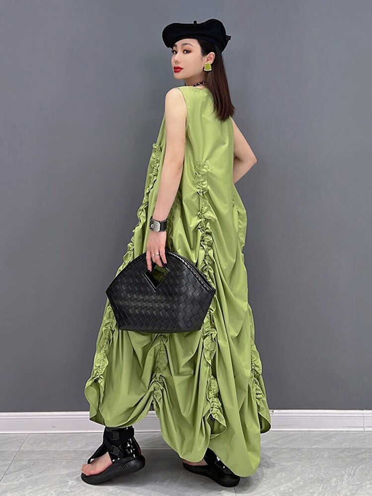 Solid Shirring Sleeveless Dress – Loose Fit Soulmate Streetwear | same ANTHEM