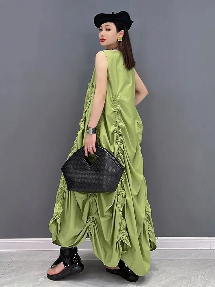 Solid Shirring Sleeveless Dress – Loose Fit Soulmate Streetwear | same ANTHEM
