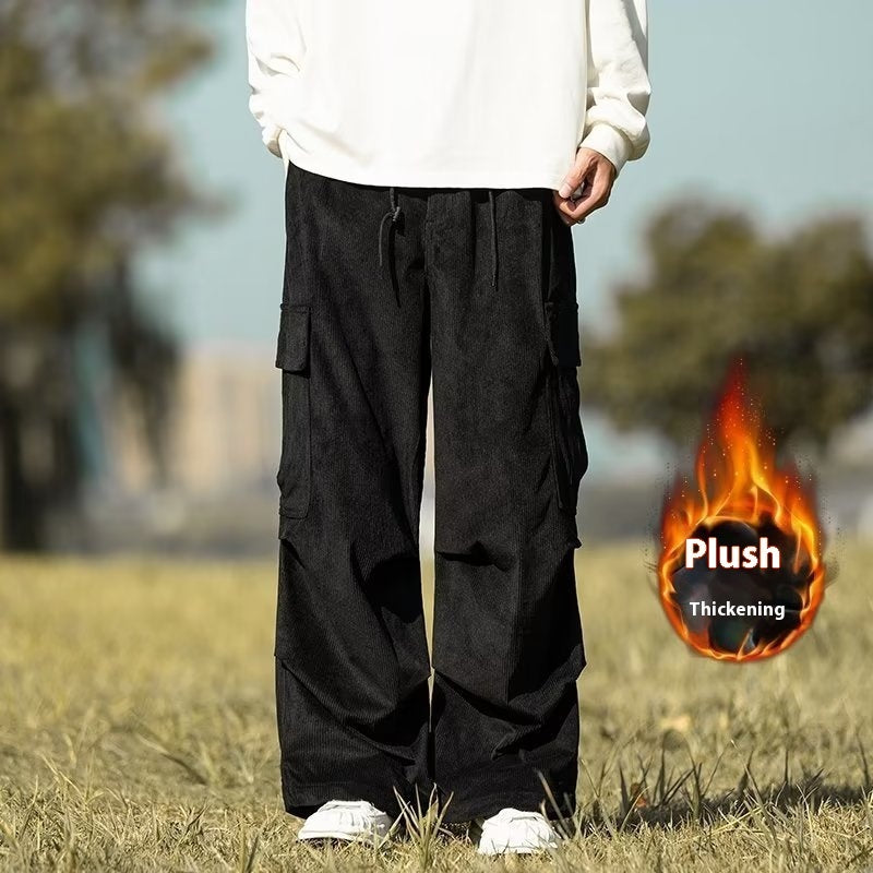 Soulmate Corduroy Pants – Casual Boho Baggy Streetwear | Same Anthem - Black Plus Velvet / 2XL - Pants