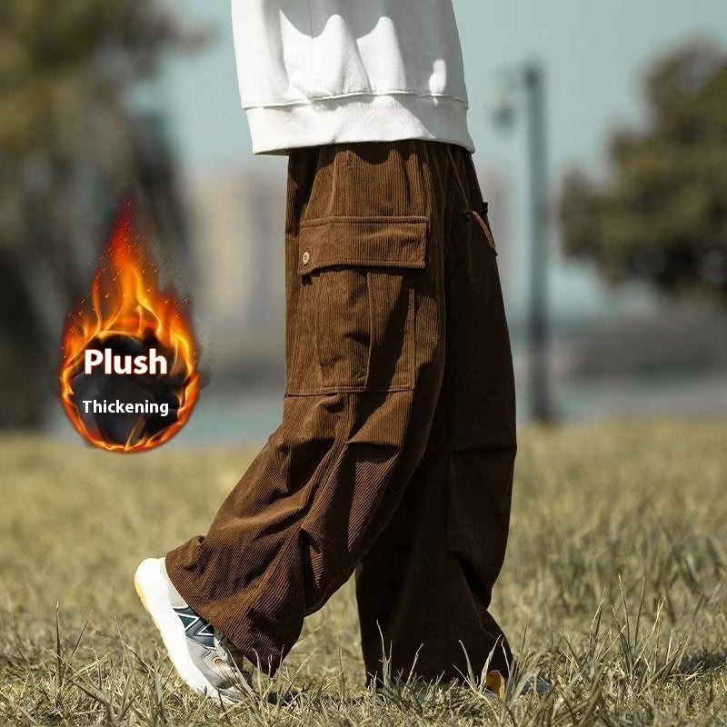 Soulmate Corduroy Pants – Casual Boho Baggy Streetwear | Same Anthem - Brown Plus Velvet / 2XL - Pants
