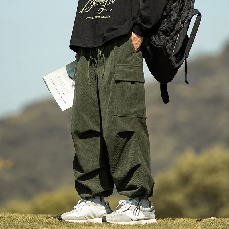 Soulmate Corduroy Pants – Casual Boho Baggy Streetwear | Same Anthem - Army Green / 2XL - Pants