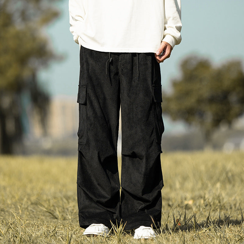 Soulmate Corduroy Pants – Casual Boho Baggy Streetwear | Same Anthem - Black / 2XL - Pants