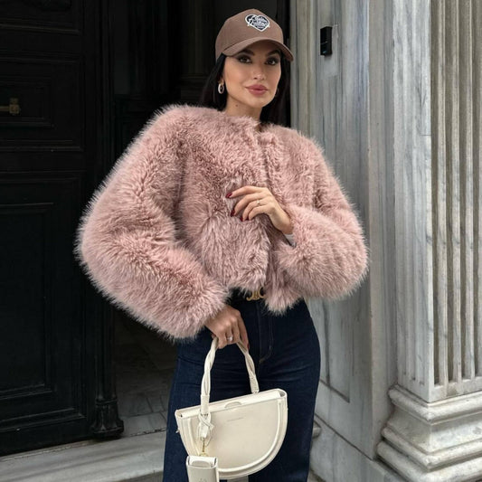 Soulmate Faux Fur Short Cardigan Coat – Casual & Bold