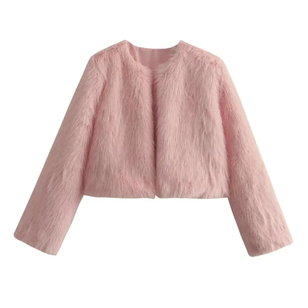 Soulmate Faux Fur Short Cardigan Coat – Casual & Bold