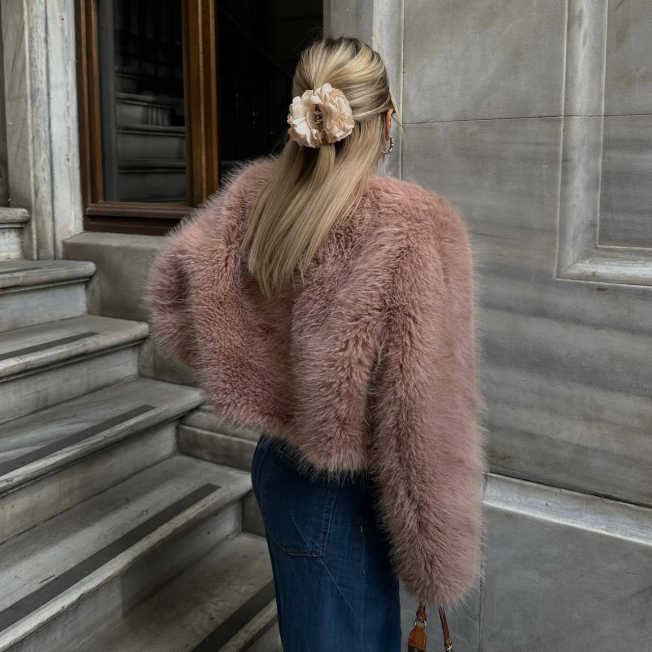 Soulmate Faux Fur Short Cardigan Coat – Casual & Bold