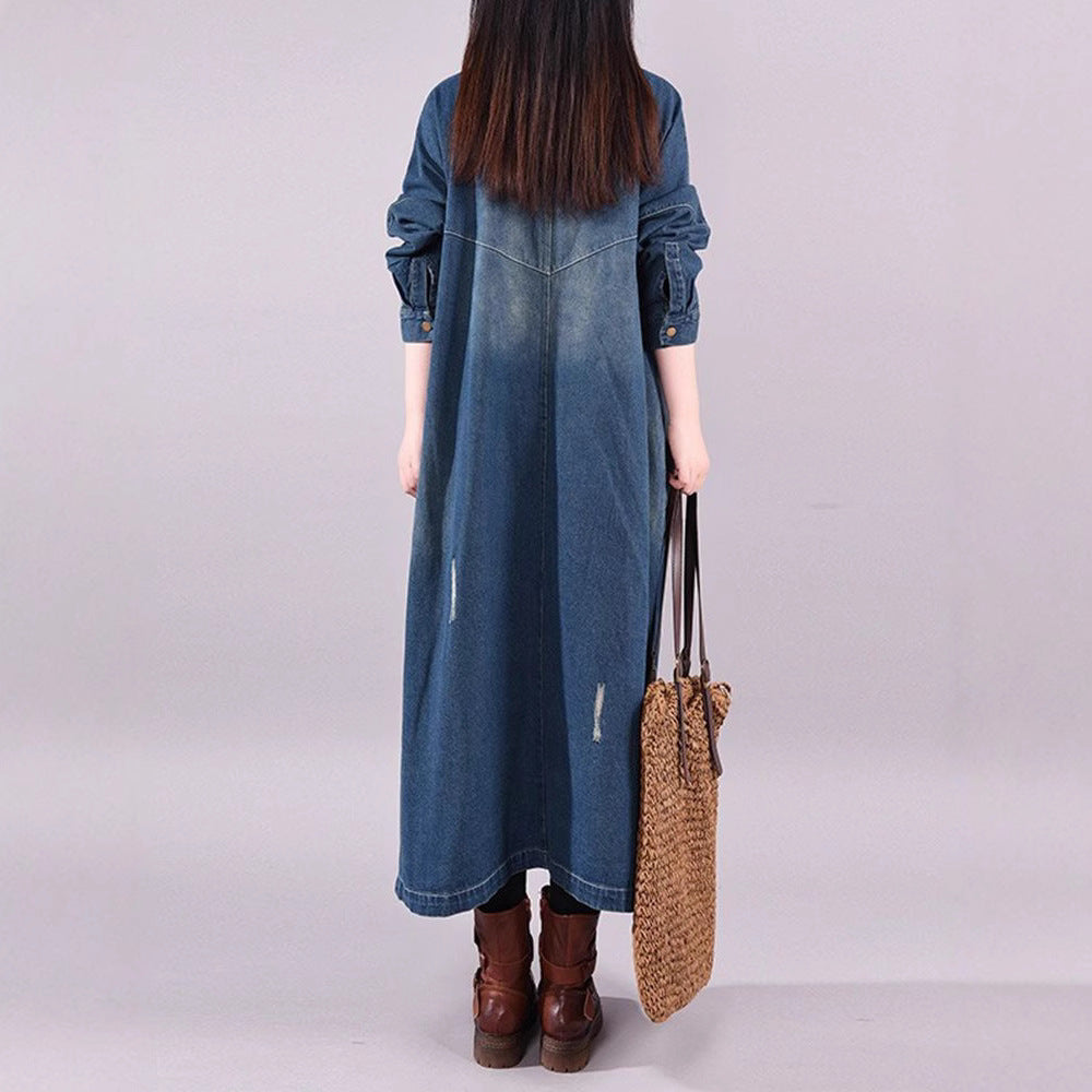 Soulmate Loose Denim Trench Coat - Retro Distressed Jacket for Lovers & Friends | same ANTHEM